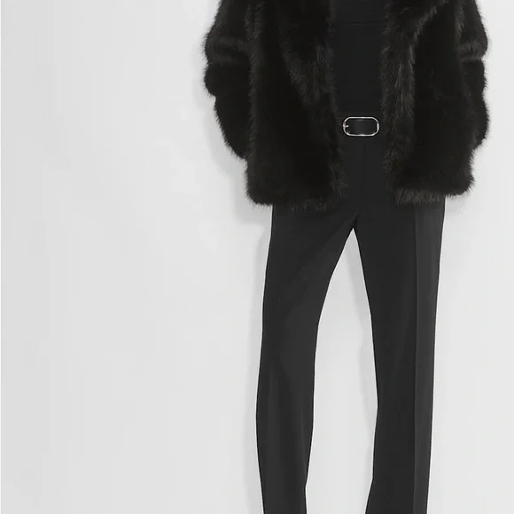 Aritzia Ten Black Banter Coat - Real Faux Fur - Picture 2 of 3